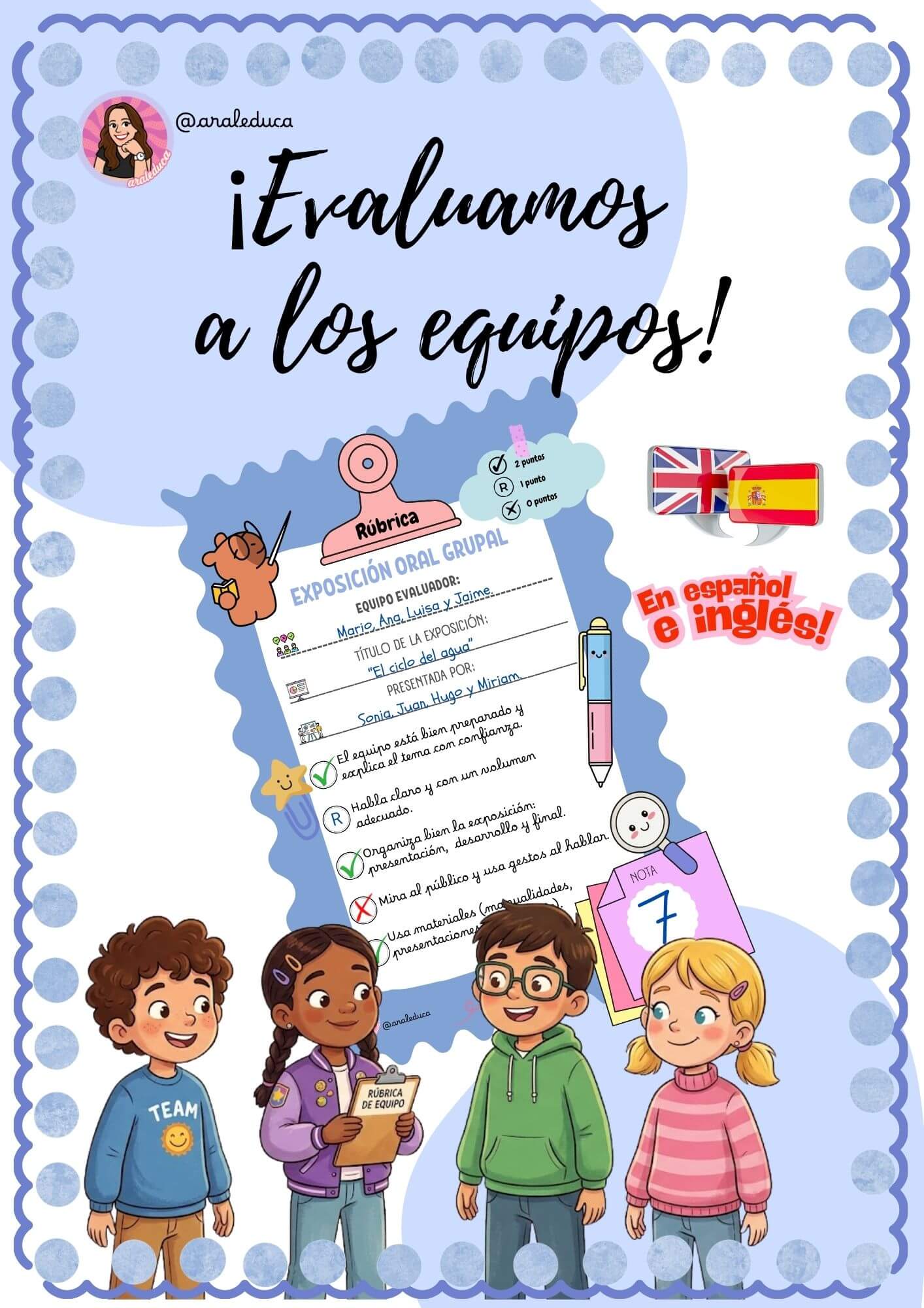 ¡EVALUAMOS A LOS EQUIPOS!(Español e inglés)