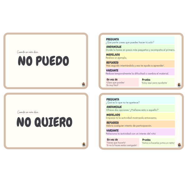 Tarjetas de intervención para responder mejor