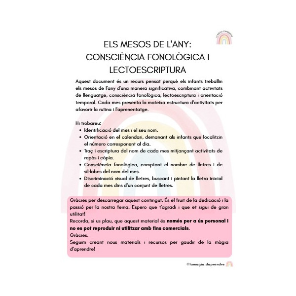 Els mesos de l'amy: consciència fonològica i lectoescriptura