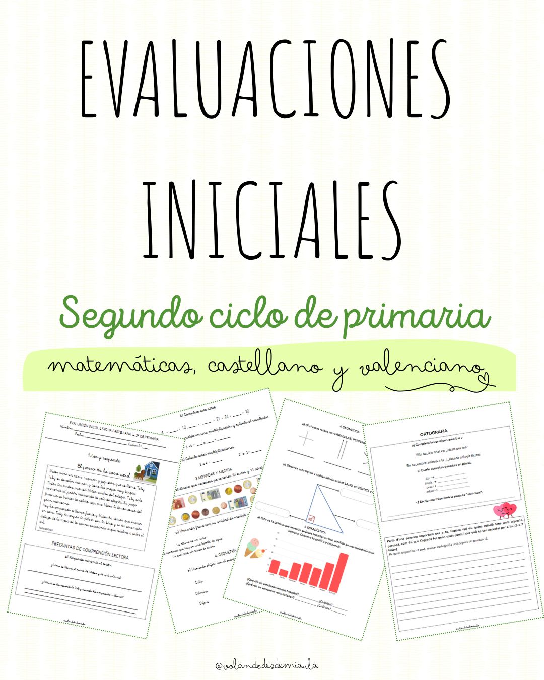 🚀 EVALUACIONES INICIALES 2º CICLO (Mate/Cast/Val)