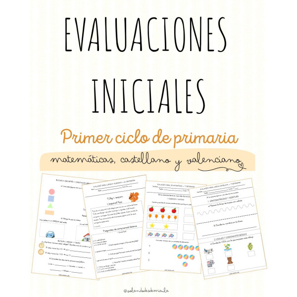🚀 EVALUACIONES INICIALES 1er CICLO (Mate/Cast/Val)