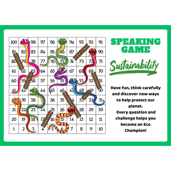 Speaking Game About Sustainability SNAKES AND LADDERS