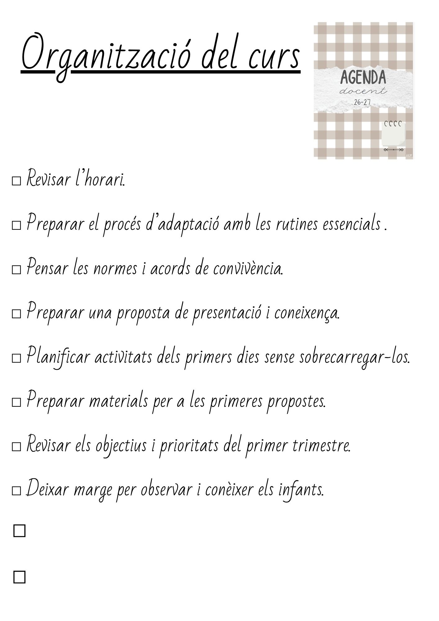 Imprescindibles abans de rebre els infants