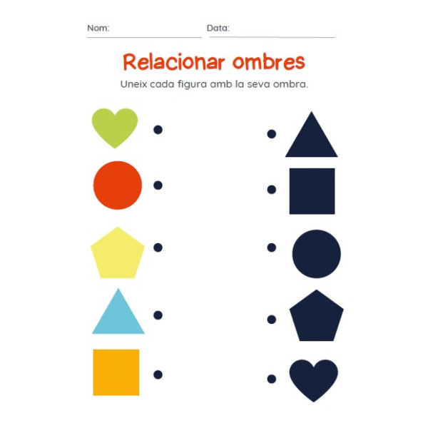 Relacionar objectes amb les seves ombres.