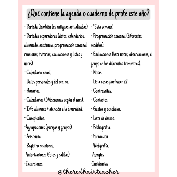 AGENDA - CUADERNO DOCENTE