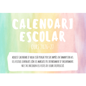 CALENDARI D'AULA 2026-27