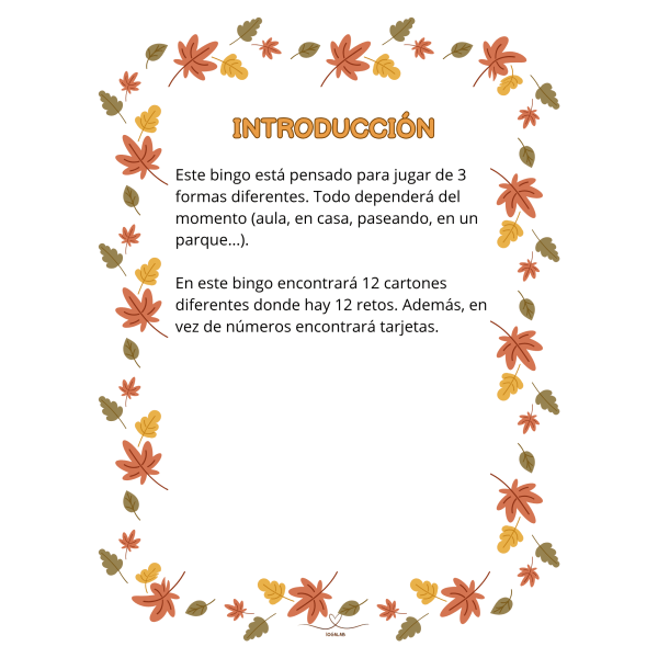 EL BINGO DE YOGA DE OTOÑO