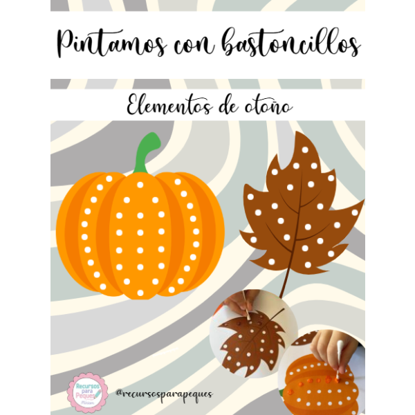 Pintamos con bastoncillos elementos de otoño