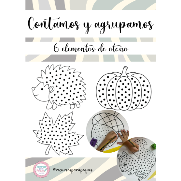 Contamos y agrupamos puntos en elementos de otoño