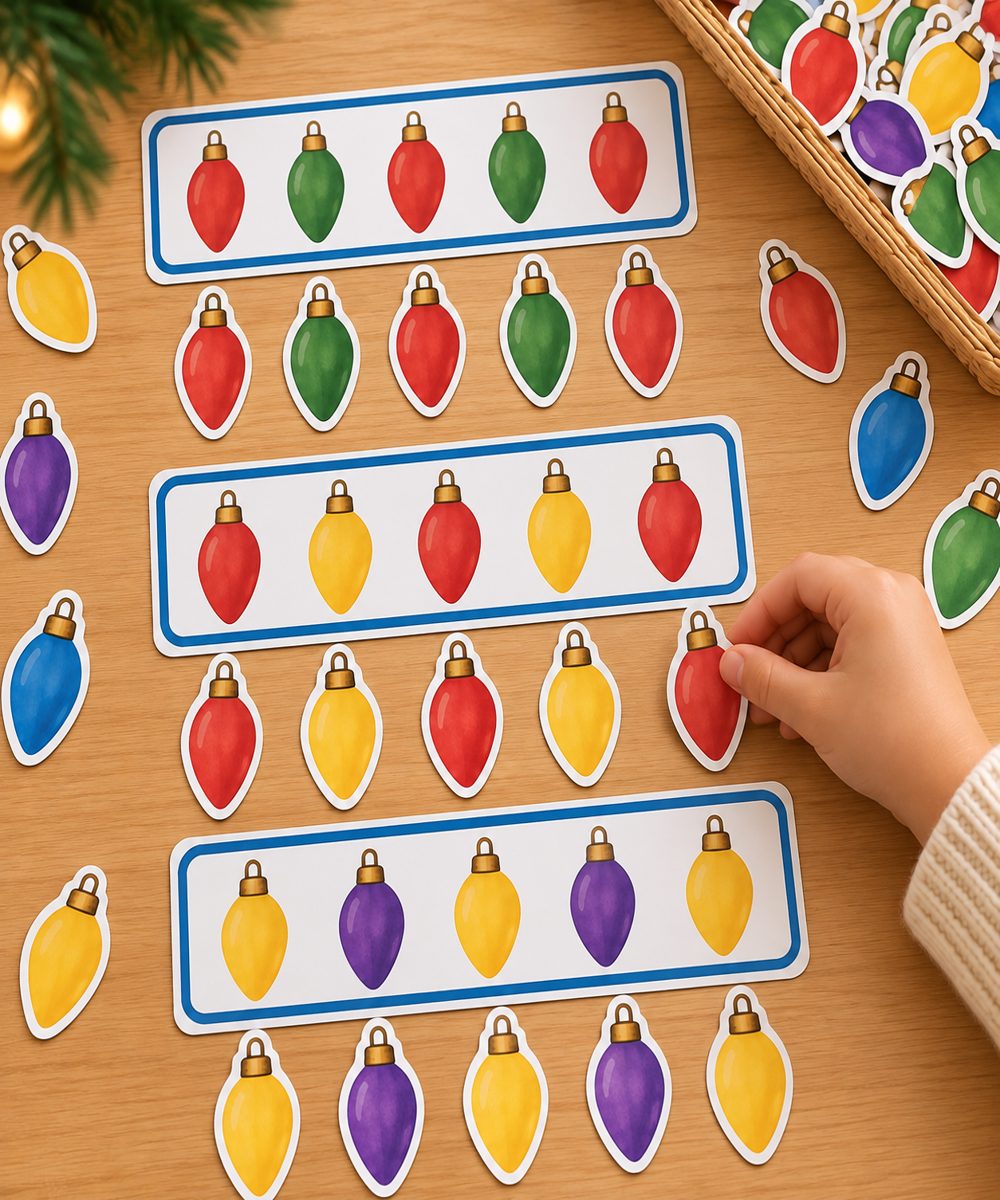 Seriacions de colors amb llums de Nadal