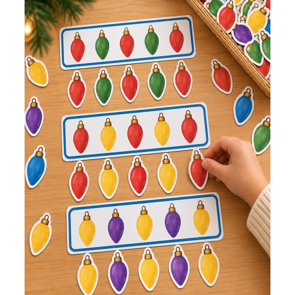 Seriacions de colors amb llums de Nadal