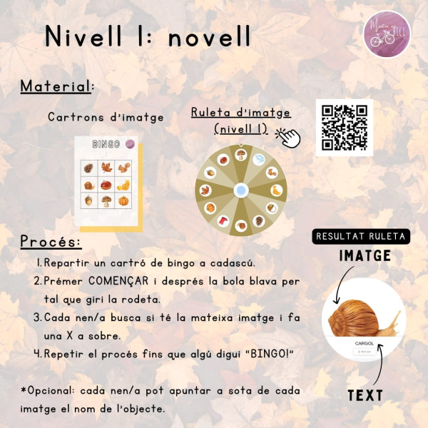 Bingo interactiu amb vocabulari de la tardor