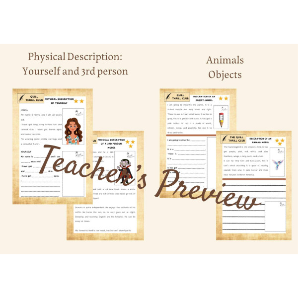 Differentiated Writing Center: Writing Descriptions of People, Animals & Objects